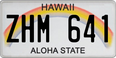 HI license plate ZHM641