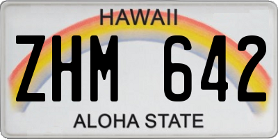 HI license plate ZHM642