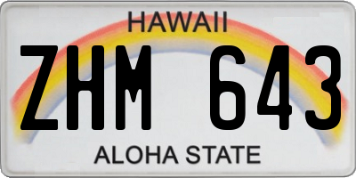 HI license plate ZHM643