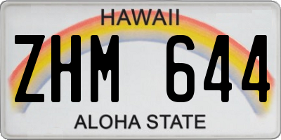 HI license plate ZHM644