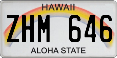 HI license plate ZHM646