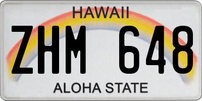 HI license plate ZHM648