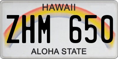 HI license plate ZHM650