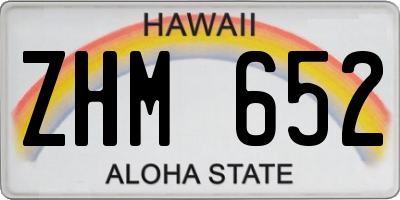 HI license plate ZHM652