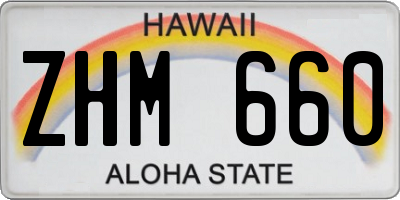 HI license plate ZHM660