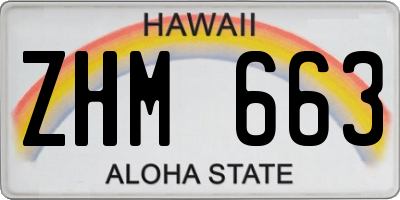 HI license plate ZHM663