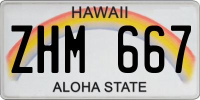 HI license plate ZHM667