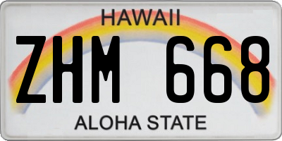 HI license plate ZHM668