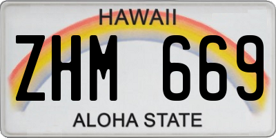 HI license plate ZHM669