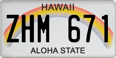 HI license plate ZHM671