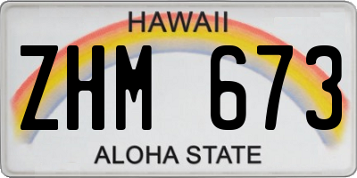 HI license plate ZHM673