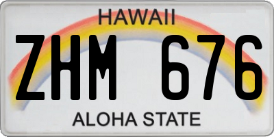 HI license plate ZHM676