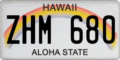 HI license plate ZHM680