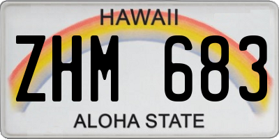 HI license plate ZHM683