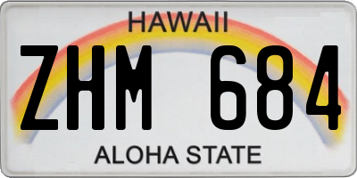 HI license plate ZHM684