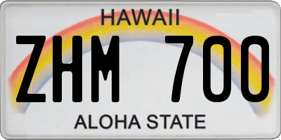 HI license plate ZHM700