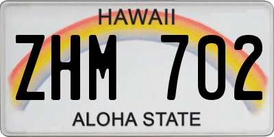 HI license plate ZHM702