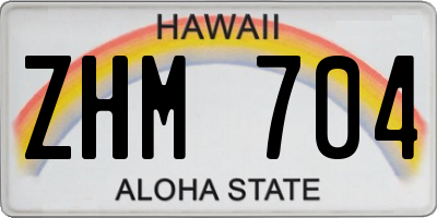 HI license plate ZHM704