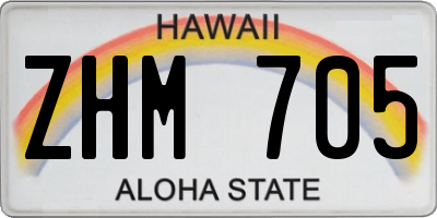 HI license plate ZHM705