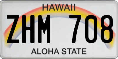 HI license plate ZHM708