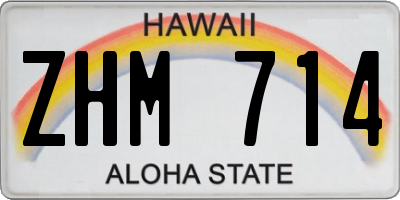 HI license plate ZHM714