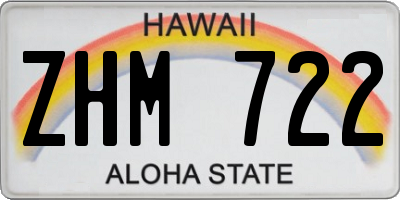 HI license plate ZHM722