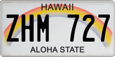 HI license plate ZHM727