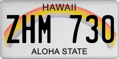 HI license plate ZHM730