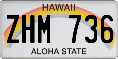 HI license plate ZHM736
