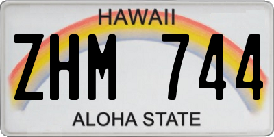 HI license plate ZHM744
