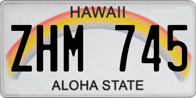 HI license plate ZHM745