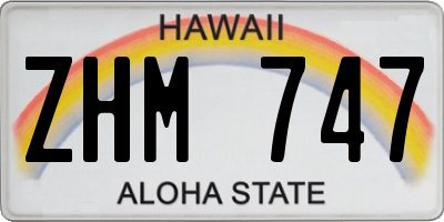HI license plate ZHM747