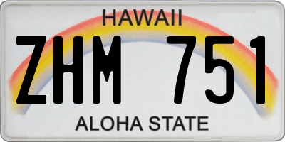 HI license plate ZHM751