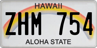 HI license plate ZHM754