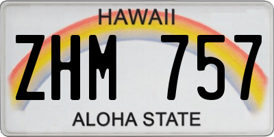 HI license plate ZHM757