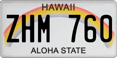 HI license plate ZHM760