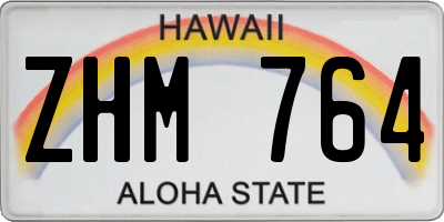 HI license plate ZHM764