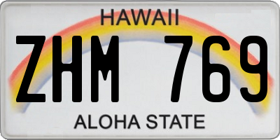 HI license plate ZHM769