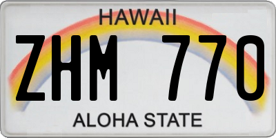 HI license plate ZHM770