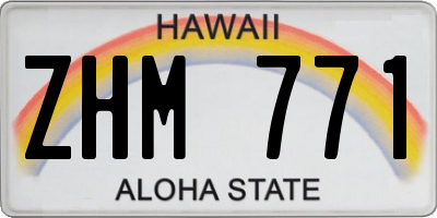 HI license plate ZHM771