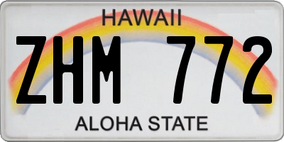 HI license plate ZHM772