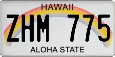 HI license plate ZHM775