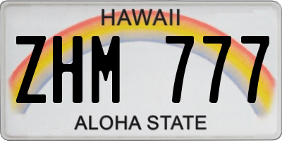 HI license plate ZHM777