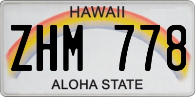 HI license plate ZHM778