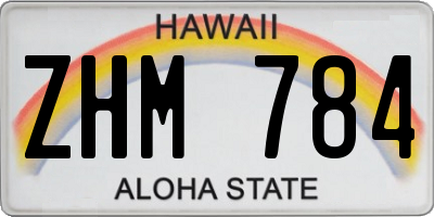 HI license plate ZHM784