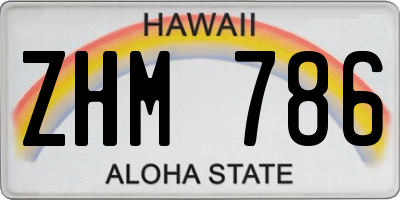 HI license plate ZHM786