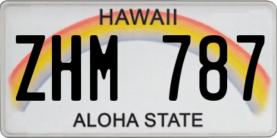 HI license plate ZHM787