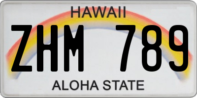 HI license plate ZHM789