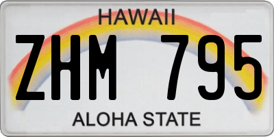 HI license plate ZHM795