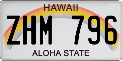 HI license plate ZHM796